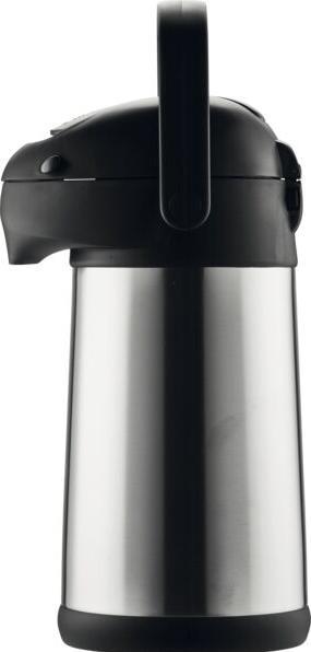Helios Caraffa a pompa per tubi in acciaio inossidabile 18/10, a doppia parete, capacità: 2,50 litri (250 l)