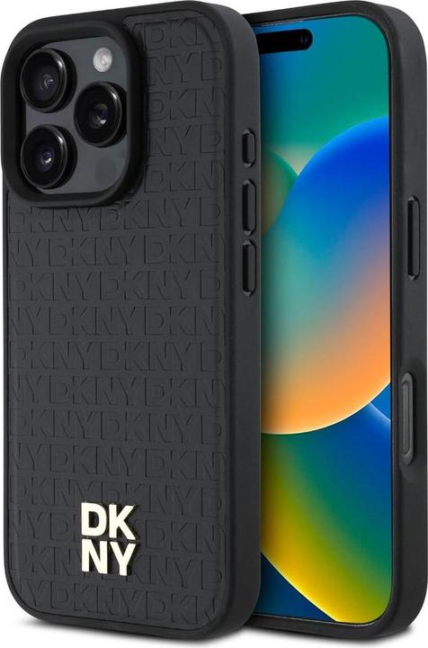 DKNY DKHMP16XPSHRPSK iPhone 16 Pro Max 6.9" hardcase czarny/black Repeat Pattern Stack Logo MagSa (Apple iPhone 16 Pro Max)