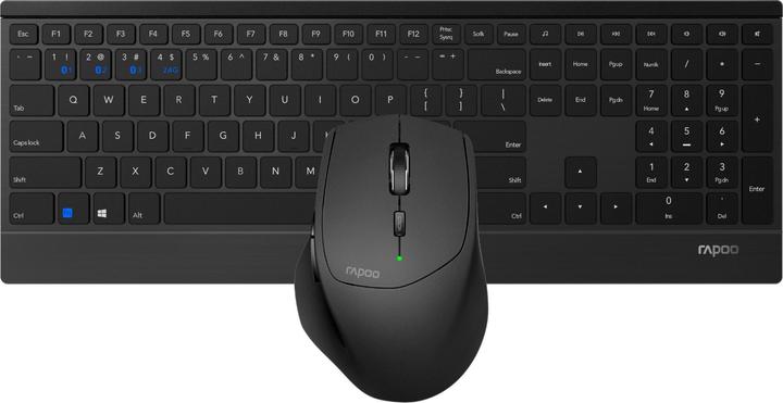 Produktbild Rapoo 9500M - Toetsenbord + Muis-set - Draadloos - QWERTY- Zwart (US, Kabellos)