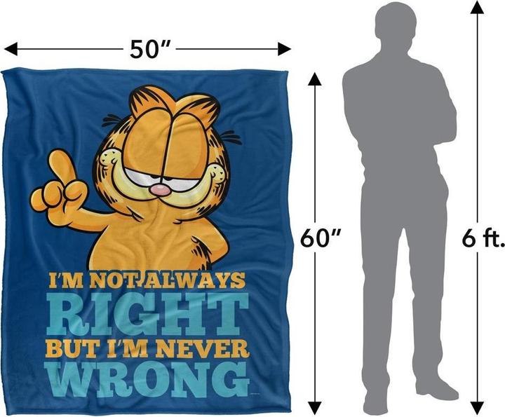 Image du produit Garfield - Couverture NEVER EVER WRONG (152 x 127 cm)