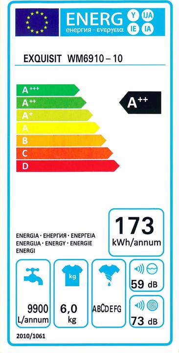 Energy Label Exquisit Wm 6910-10 (6 kg, Left)