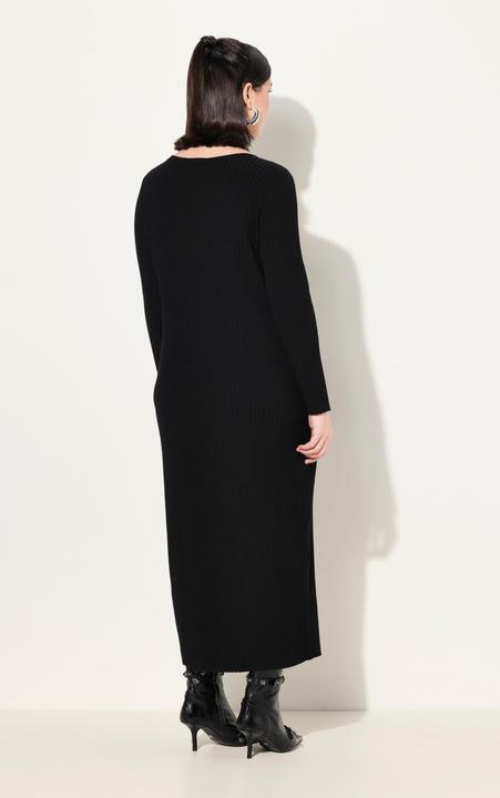 Actual product image Ulla Popken Long Sleeve V-Neck Ribbed Knit Dress (56)
