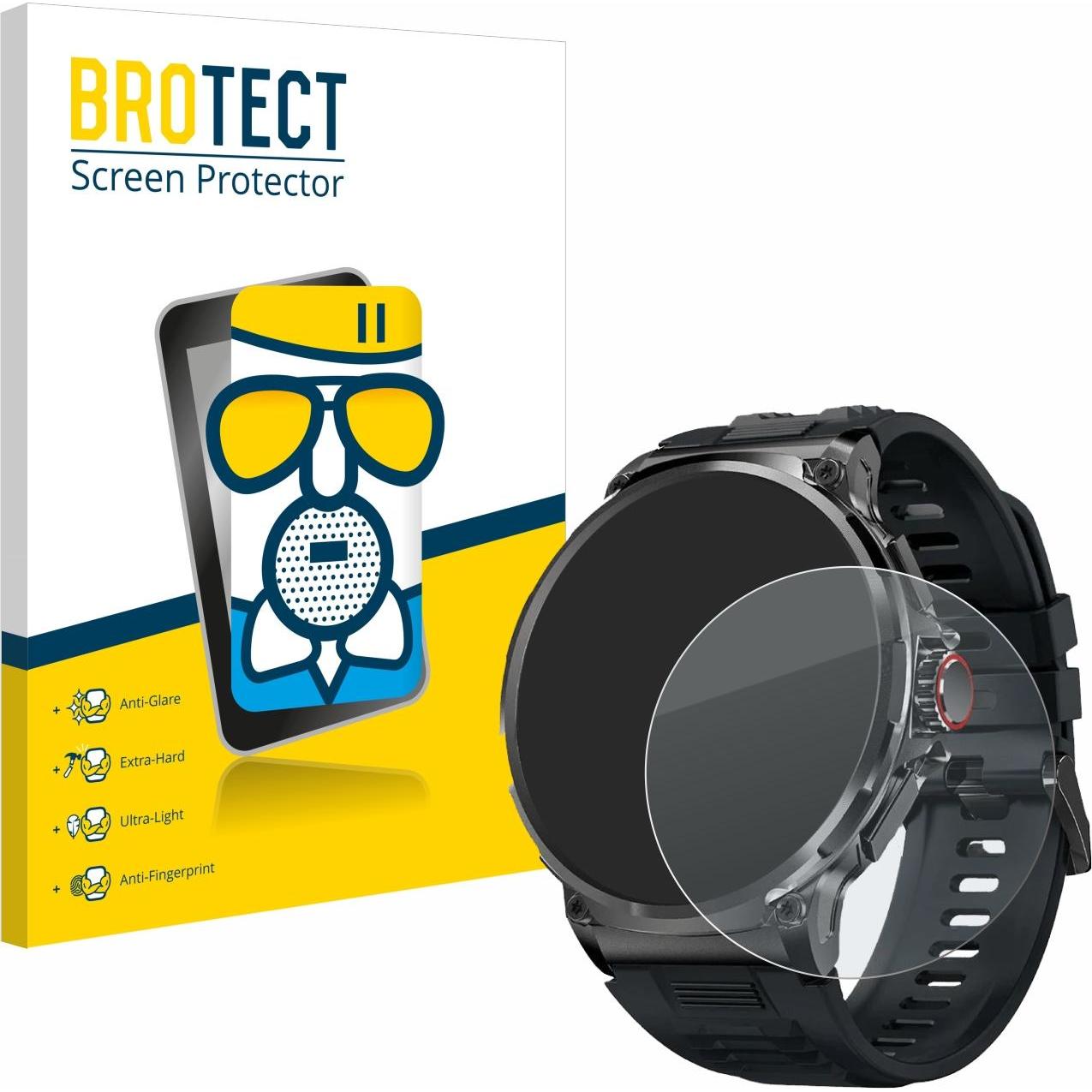 BROTECT Schutzglas Schutzfolie Glas Folie Displayschutz matt, Smartwatch Schutzfolie, Grau