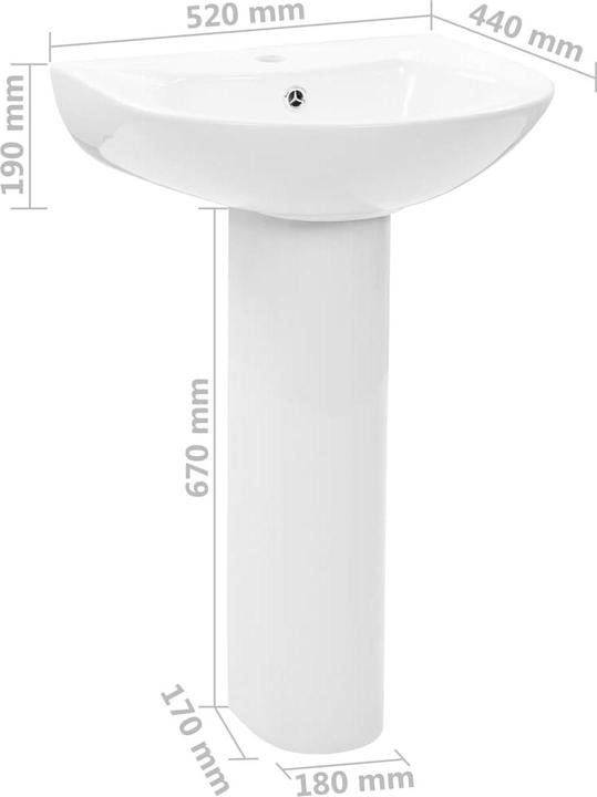 Image du produit vidaXL Évier de salle de bain (440 mm, 520 mm)