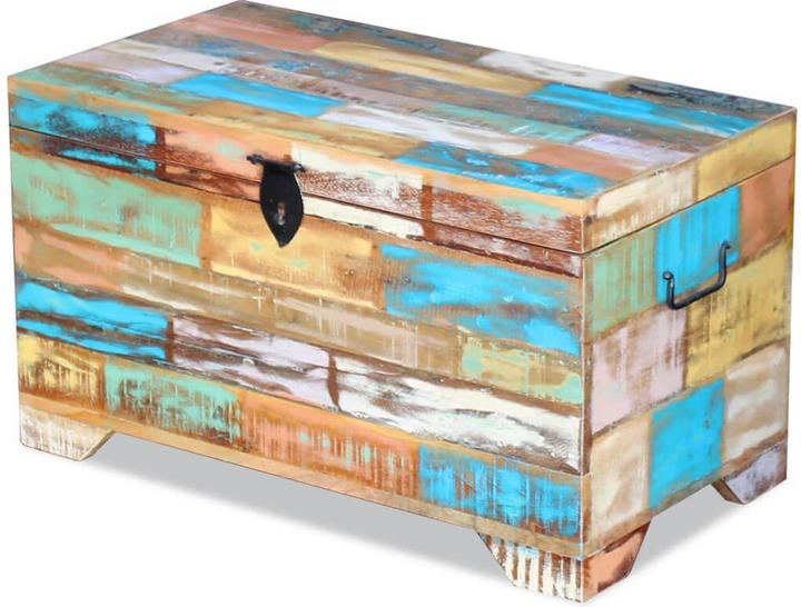 Image du produit vidaXL Coffre en vieux bois massif,Couleur : Multicolore,Matériau : bois massif (39 cm, 1x)