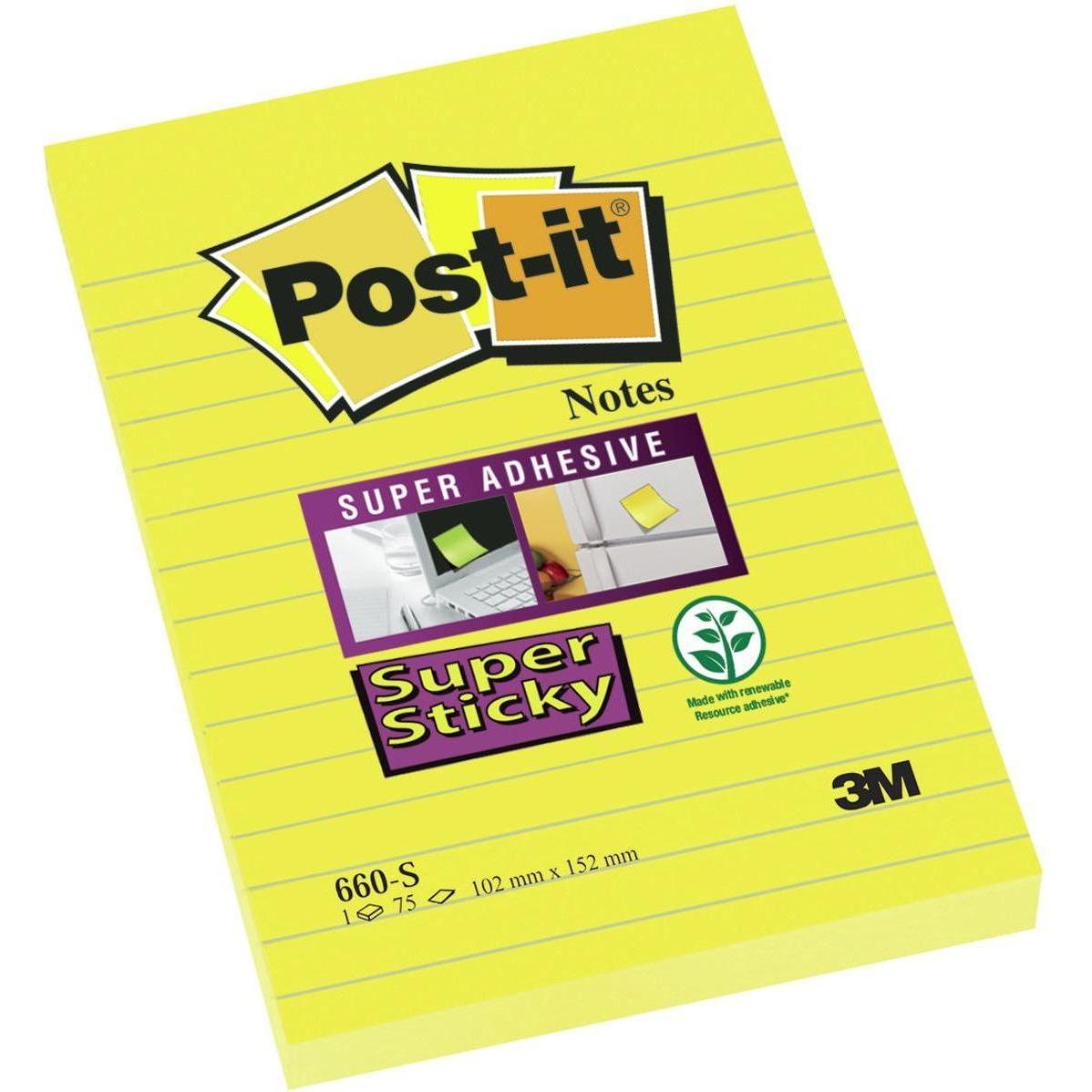 Thumbnail - Post-it, Haftnotiz, Super Sticky Grossformat (102 x 152 mm)