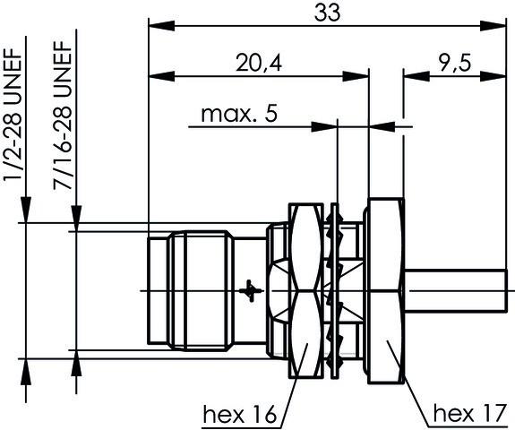 Immagine prodotto Telegärtner Presa per connettore inverso TNC, integrato 50 Ohm J01011R0007 1 pz.