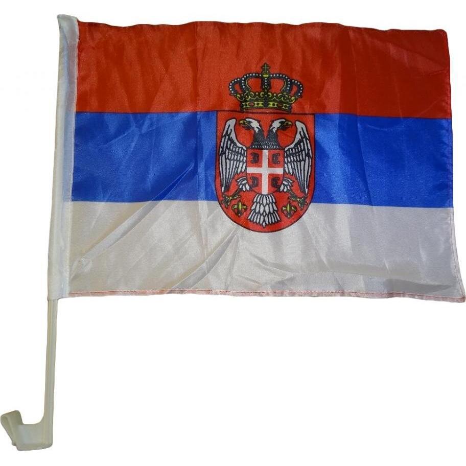 trends4cents Autoflagge Serbien 30 x 40 cm Auto Flagge Fahne Autofahne Fensterflagge Fanfahne (30 x 40 cm) (32205200)