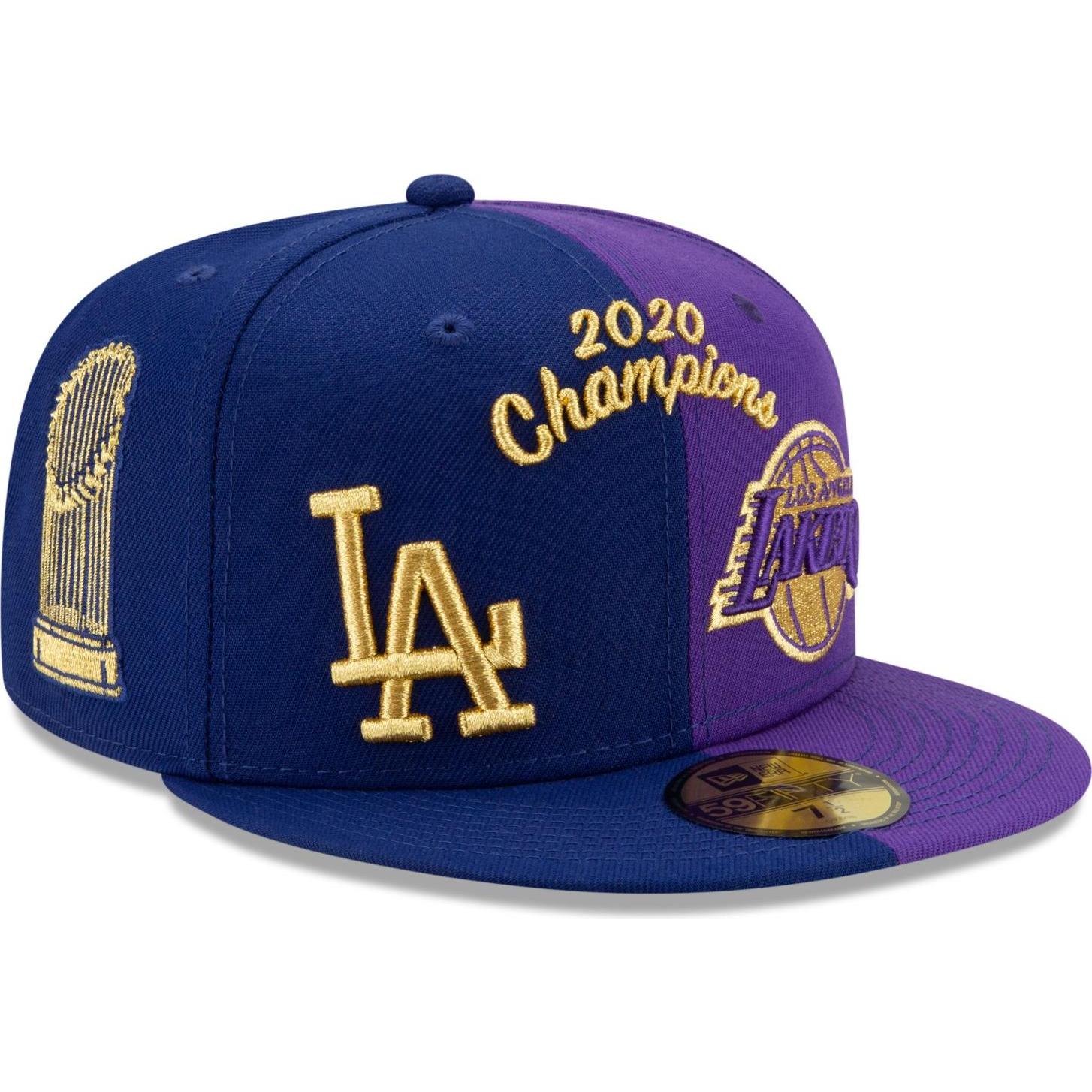 Thumbnail - New Era, Herren, Cap, 59Fifty Cap - CHAMPS 2020 LA Lakers & Dodgers 7 5/8, Violett, (7 5/8)