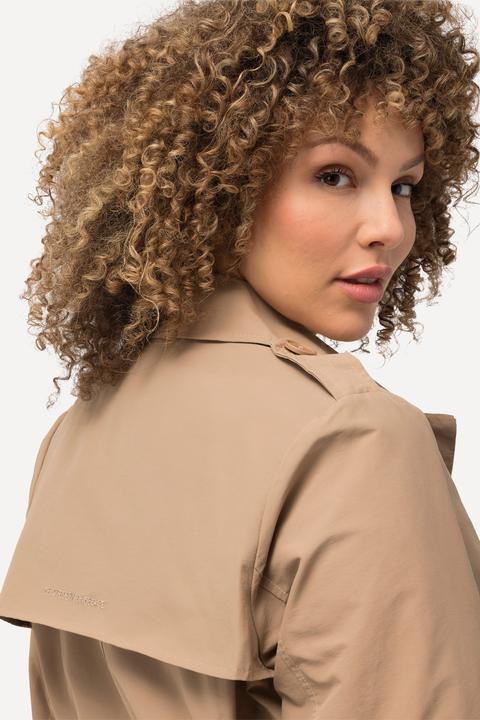 Image du produit Ulla Popken Trench-coat à coupe évasée, col chemise et ceinture nouée (42, 44)