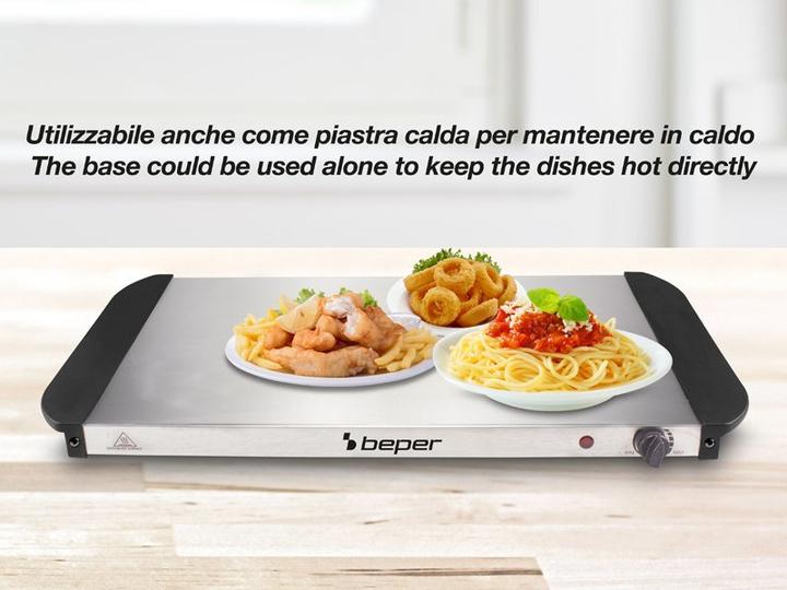Productafbeelding Beper P101tem002 Buffet Warmer with 4 Removable Trays and Hot Plate Base