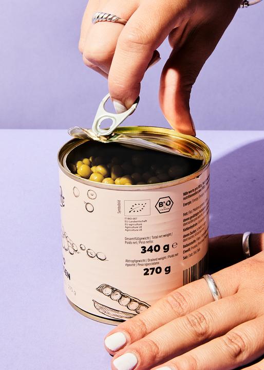 Produktbild KoRo Bio grüne Erbsen mit Salz (270 g)