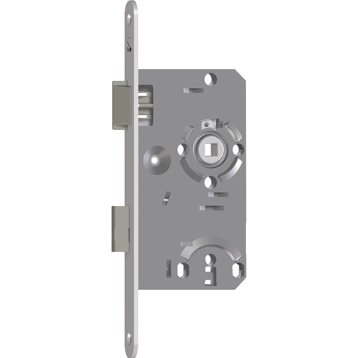 SAG, Türschloss + Schliesszylinder, Einstemmschloss 1 207000 BB,DM 55,Stulp 235x20x3mm, links, silber lackiert (Einsteck...