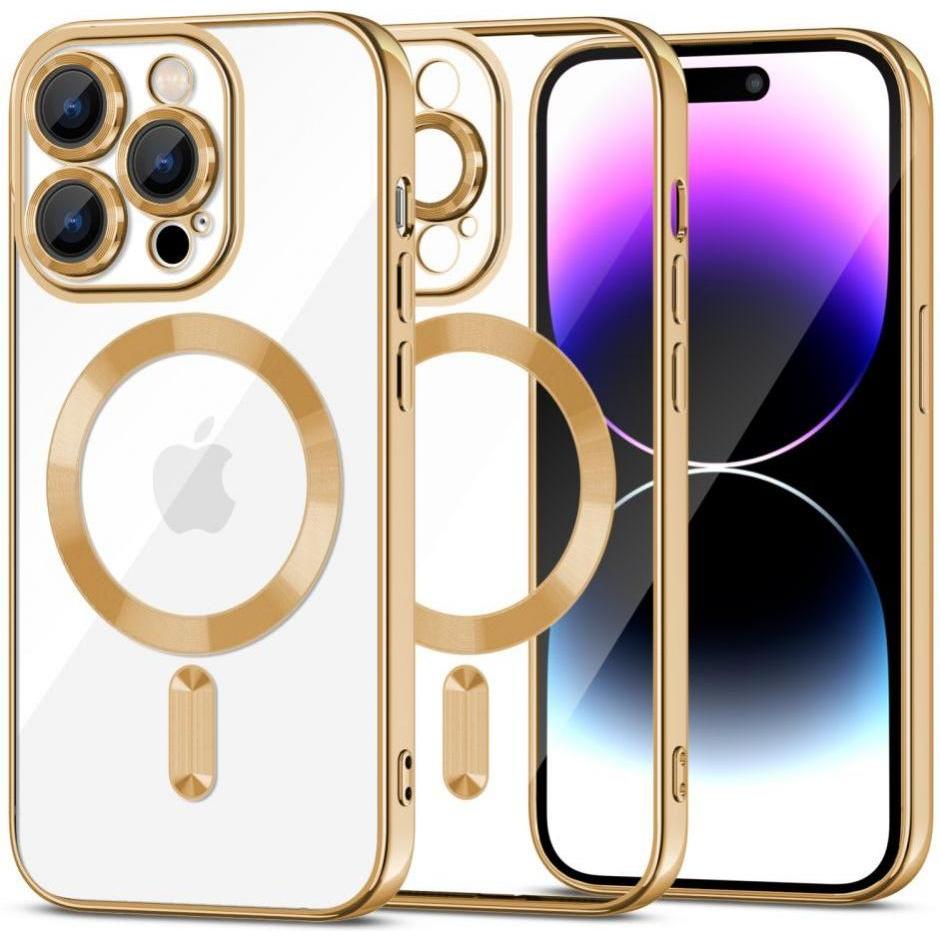 Tech-Protect MagShine Line MagSafe case for iPhone 15 Pro Max - gold (Apple iPhone 15 Pro Max), Smartphone Hülle, Gold