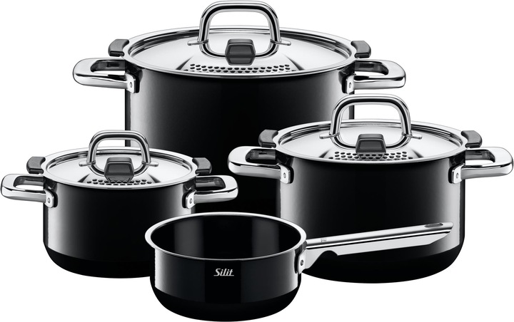 Produktbild Silit Topfset Induktion Kochtopfset 4tlg Metalldeckel Nature Black Silargan (Pfannenset + Topfset)