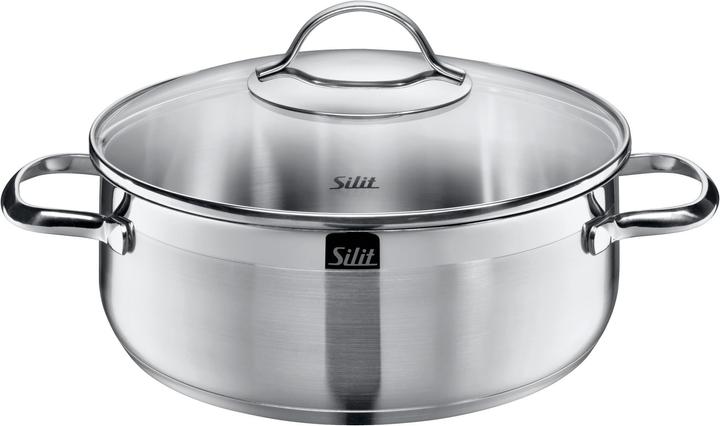 Productafbeelding Silit Kookpot Koekenpan Inductie 24cm Glazen Deksel 4,1l Agaat Roestvrij Staal (24 cm, Braadpan + kasserol, Roestvrij staal)