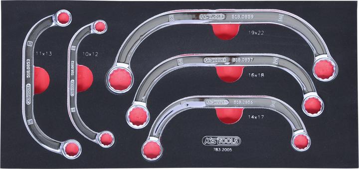 Actual product image KS Tools SCS CHROMEplus Starter and block wrench set, insert 1/3 thrust, 5 parts