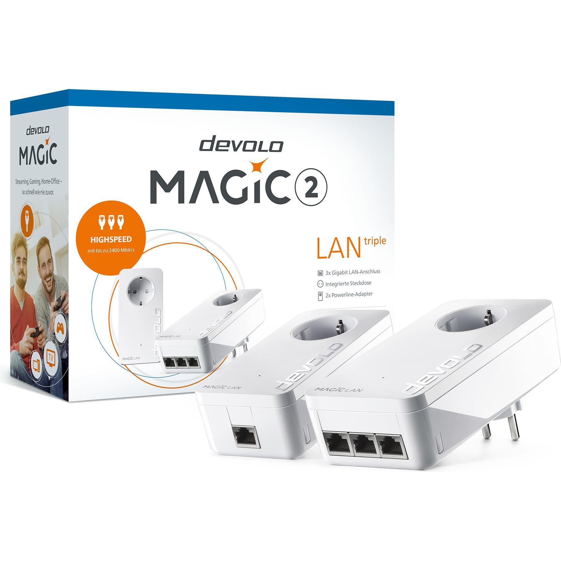 Devolo Magic 2 Starter Kit (2400 Mbit/s), Powerline, Weiss