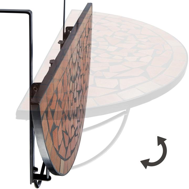 Image du produit tectake Table de balcon (76 x 65 x 62 cm)