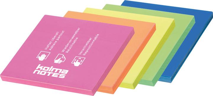 Image du produit Kolma Notes adhésives 76 x 76 mm statiques assorties (76 x 76 mm)