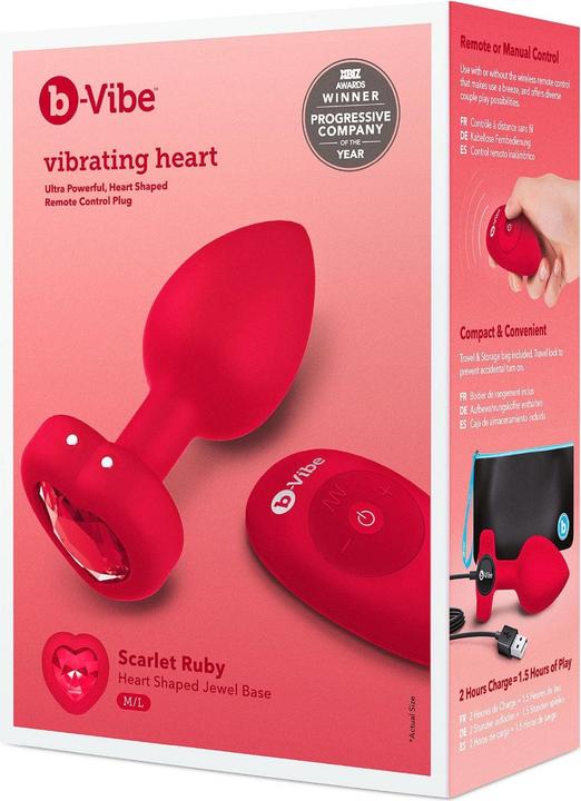 Produktbild Earthly Body B-Vibe - Vibrating Heart Plug M/L Red