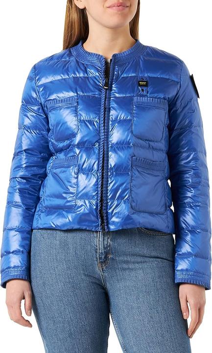 Actual product image Blauer Short Feather-Trimmed Quilted Jacket with Four Pockets