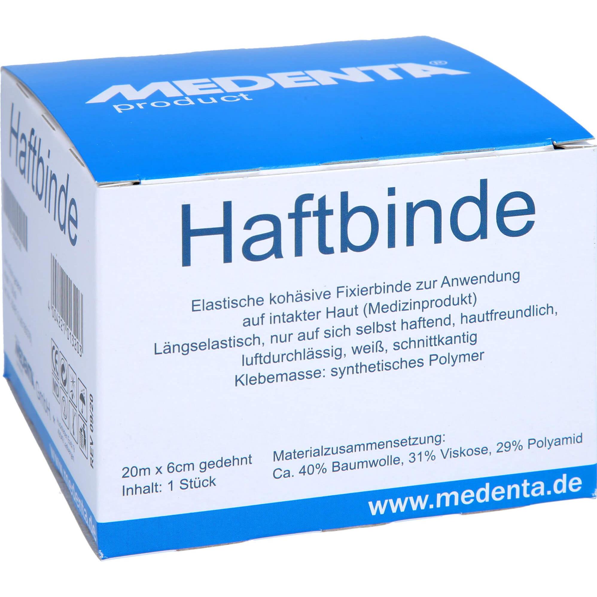 Medenta, Verbandsmaterial, Haftbinde Elast 20mx6cm, 1 St BIN