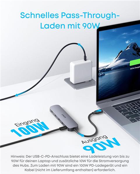 Actual product image Anker 3x USB-A, 1x HDMI USB-C Hub (USB-C, 5 ports)