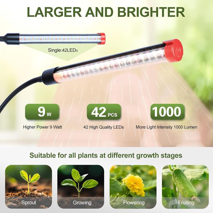 Actual product image Fecida 2er-Set Vollspektrum Pflanzenlampe mit Timer (LED)