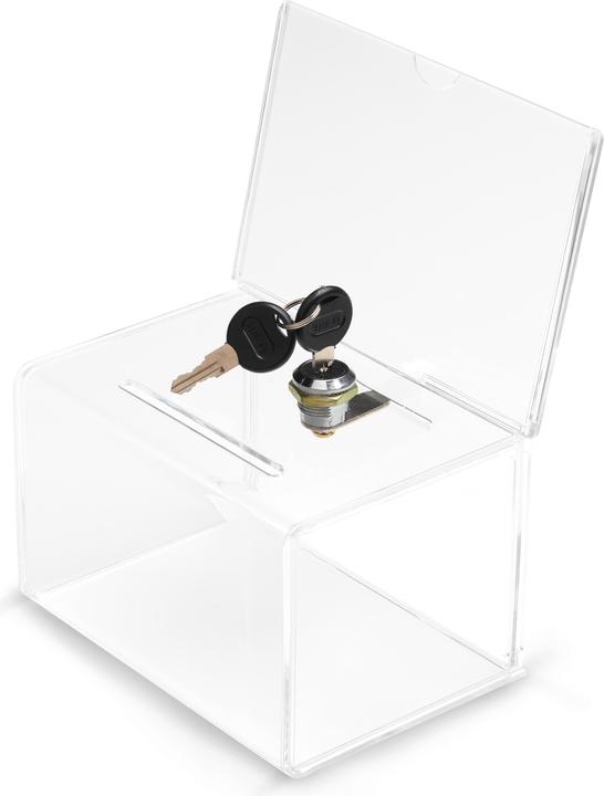 Actual product image Deflecto Suggestion Box with sign holder + lock