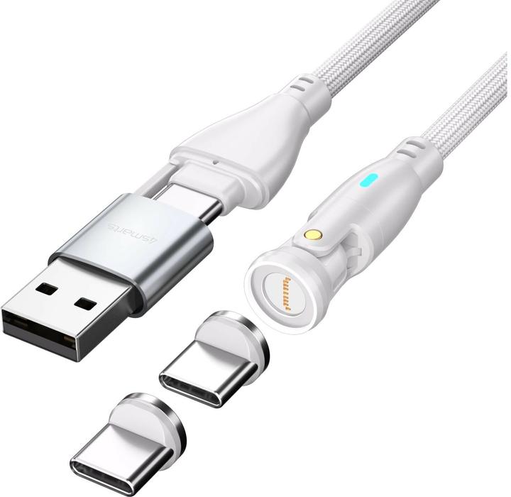 Actual product image 4smarts USB-C/A 540° magnetic cable GravityCord (1.80 m, USB 2.0, 100 W)