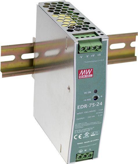 Produktbild MeanWell 75W DIN Rail Panel Mount PSU 48Vdc 1.6A