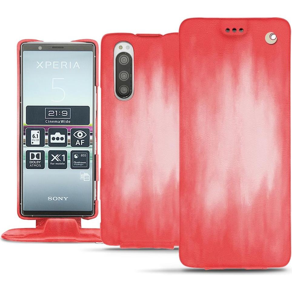 Thumbnail - Noreve Lederschutzhülle vertikal (Sony Xperia 5), Smartphone Hülle, Rosa