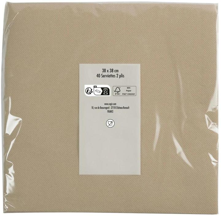 Immagine prodotto PROnappe beigebraun 2-lagig 19,0 x 19,0 cm 40 St. (40 pz., 38 x 38 cm)