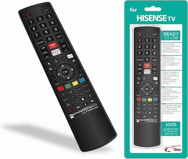 Actual product image GBC Replacement Remote Control For Hisense TV Sets (Universal remote control, Infrared)