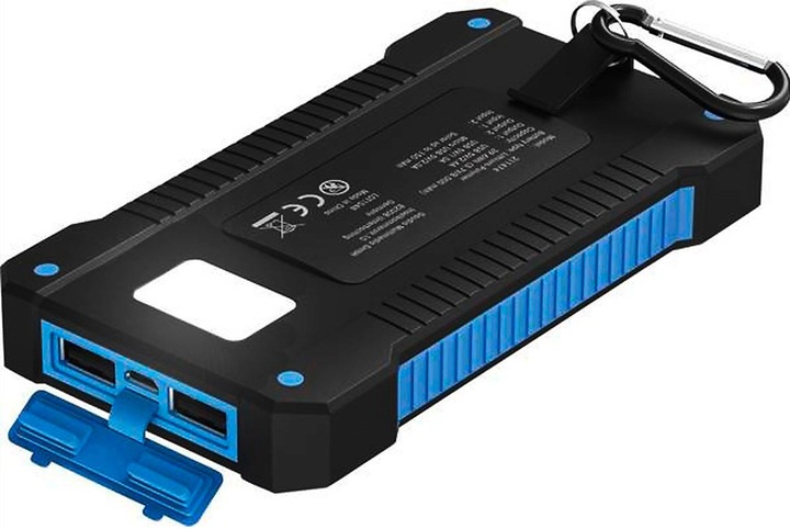 Produktbild Xlayer Powerbank PLUS Solar Black/Blue 8000mAh (8000 mAh, 5 W, 29.60 Wh)