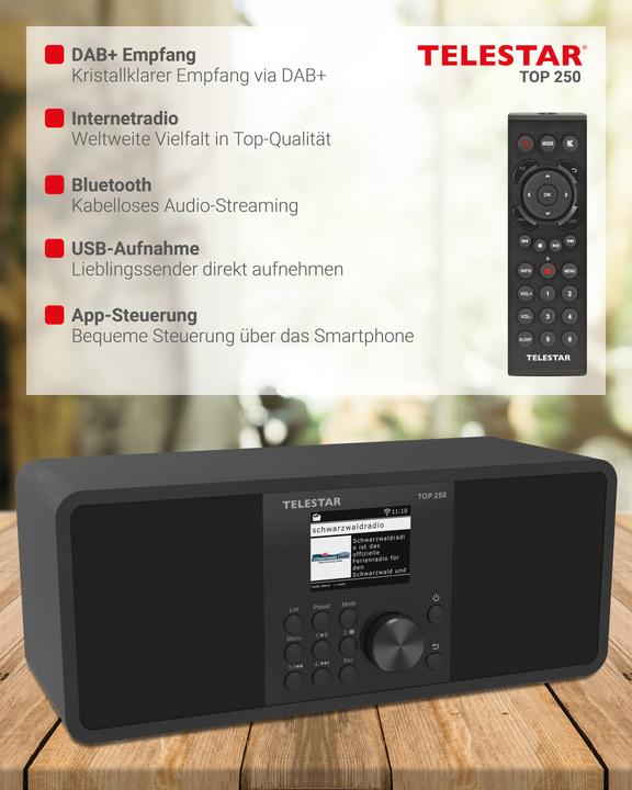 Produktbild Telestar TOP 250 (Internetradio, DAB+, FM, Bluetooth, WLAN)