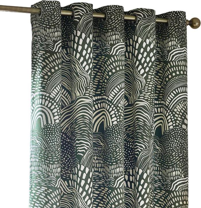 Actual product image Hoem Nola Abstract Eyelet Curtains (Pack of 2) (229 x 229 cm)