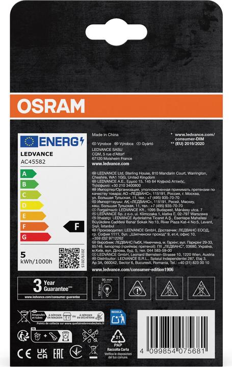 Produktbild Ledvance LED-Globelampe (E27, 470 lm, 1x)