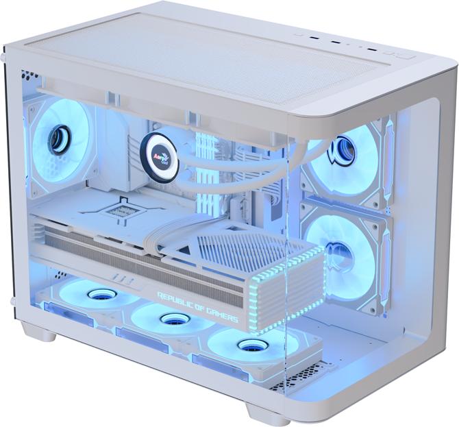 Actual product image AeroCool Geh Midi P300C-G-WT-V1 o.N. Full Tempered Glass (Wh)
