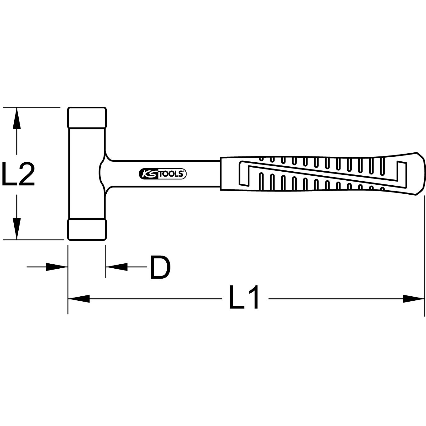 Thumbnail - KS Tools, Hammer, Rückschlagfreier Schonhammer (480 g)