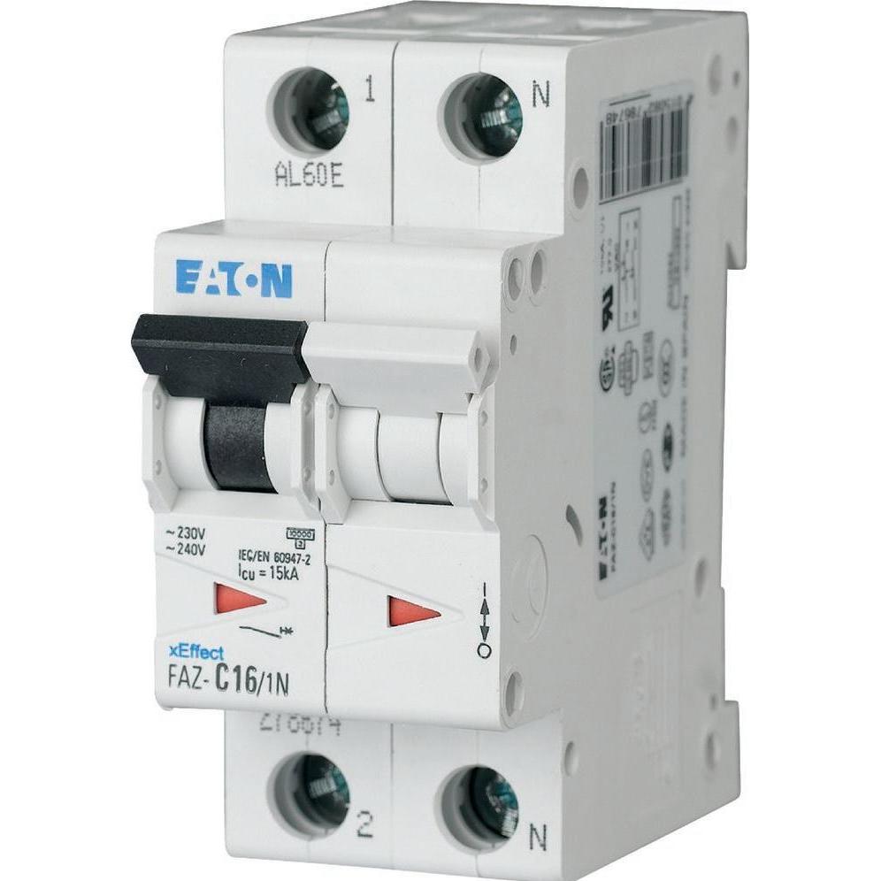 Eaton, Schutzschalter, Leitungsschutzschalter, 0,16 A, 1p+N, 278655