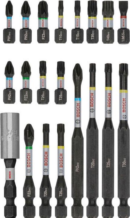 Produktbild Bosch Professional Zubehör Pro Impact Schrauberbit-Set (Innensechsrund TX, Kreuz Phillips PH, Kreuz Pozidriv PZ, Schraubschlitz)