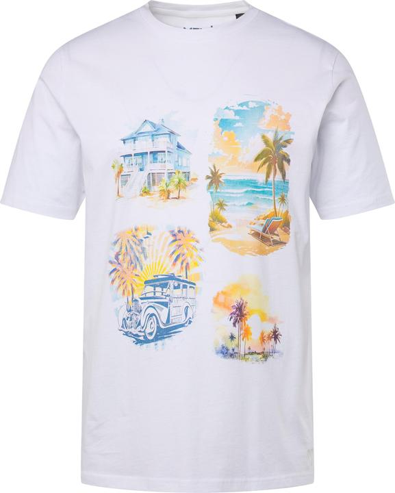 Actual product image Men+ T-Shirt, Halbarm, grosser Print, Rundhals (L)