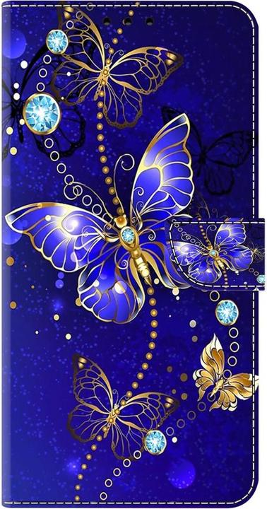 Produktbild Art iPhone 15 Buch Etui Tasche mit Kartenfach Schmetterling (Apple iPhone 15)