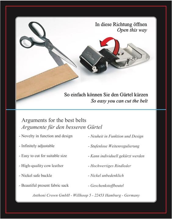 Image du produit Anthoni Crown Ceinture femme automatique ajustable avec fermoir sécurisé