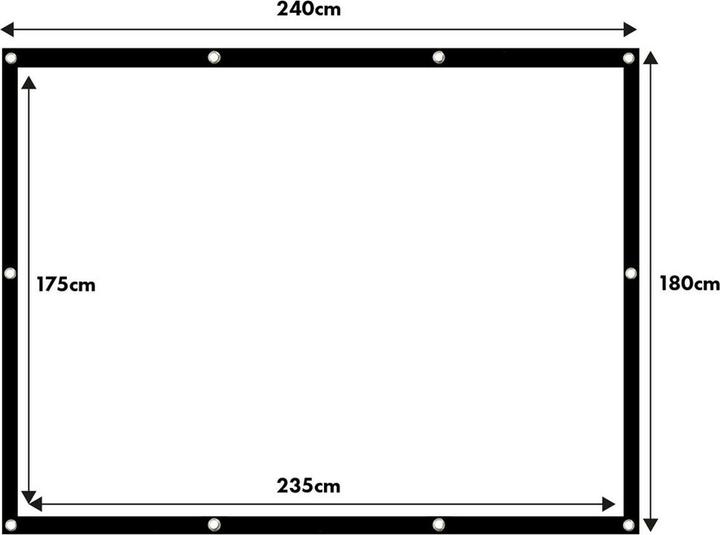 Productafbeelding Maclean Projektionswand 120 240x180cm 4:3 25mm Rand Spannhaken MC-169 (120", 4:3)