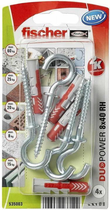Produktbild Fischer SB Nylondübel Duopower mit Rundhaken (4 Stk.)