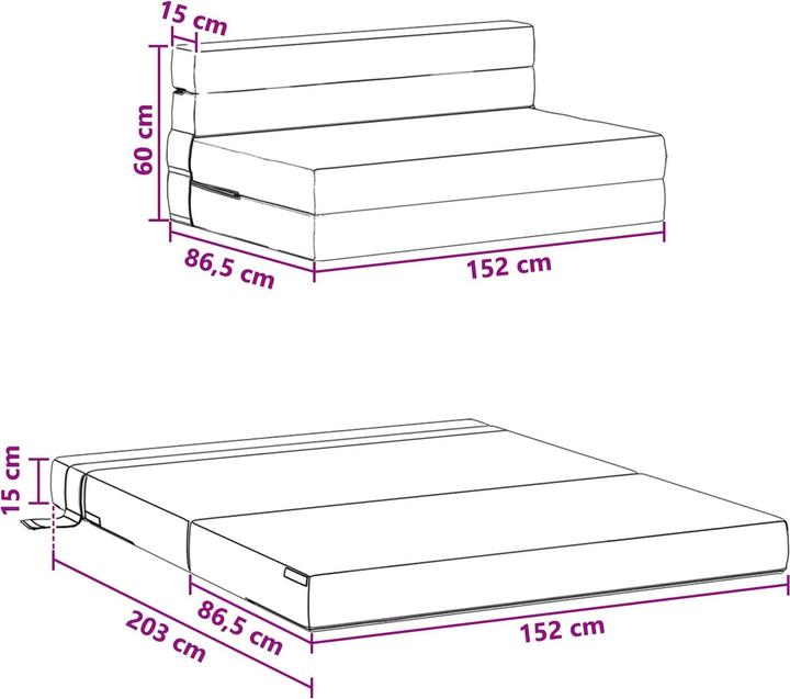 Produktbild vidaXL Klappsoufa