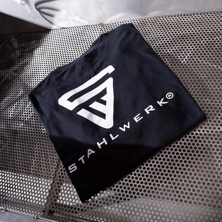 Produktbild Stahlwerk T-Shirt Schwarz Grösse XL Kurzarm-Hemd mit Logo-Print 100% Baumwolle (XL)
